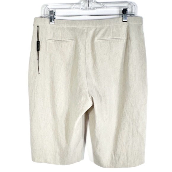 NWT Elie Tahari Linen Blend Neutral Beige Bermuda Knee Length Walking Shorts 10 - Picture 2 of 11